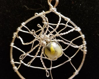 Large Spider and Web Pendant