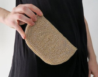 1950s Pearl Clutch / Vintage Wedding Handbag