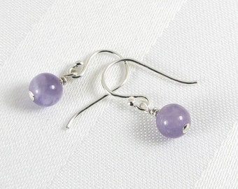Lightweight Lavender Amethyst and Sterling Silver Earrings