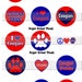 INSTANT DOWNLOAD Cougars red Blue School Mascot 1 inch circle Bottlecap Images