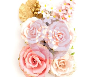 Prima Marketing Heaven Sent Two Flower Embellishement In Style~ Ashby New Release In Stock Ready To Ship
