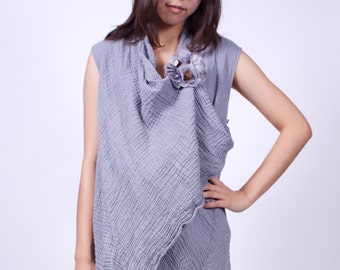 Smell The Flowers - Grey - Sleeveless Blazer - idea2love