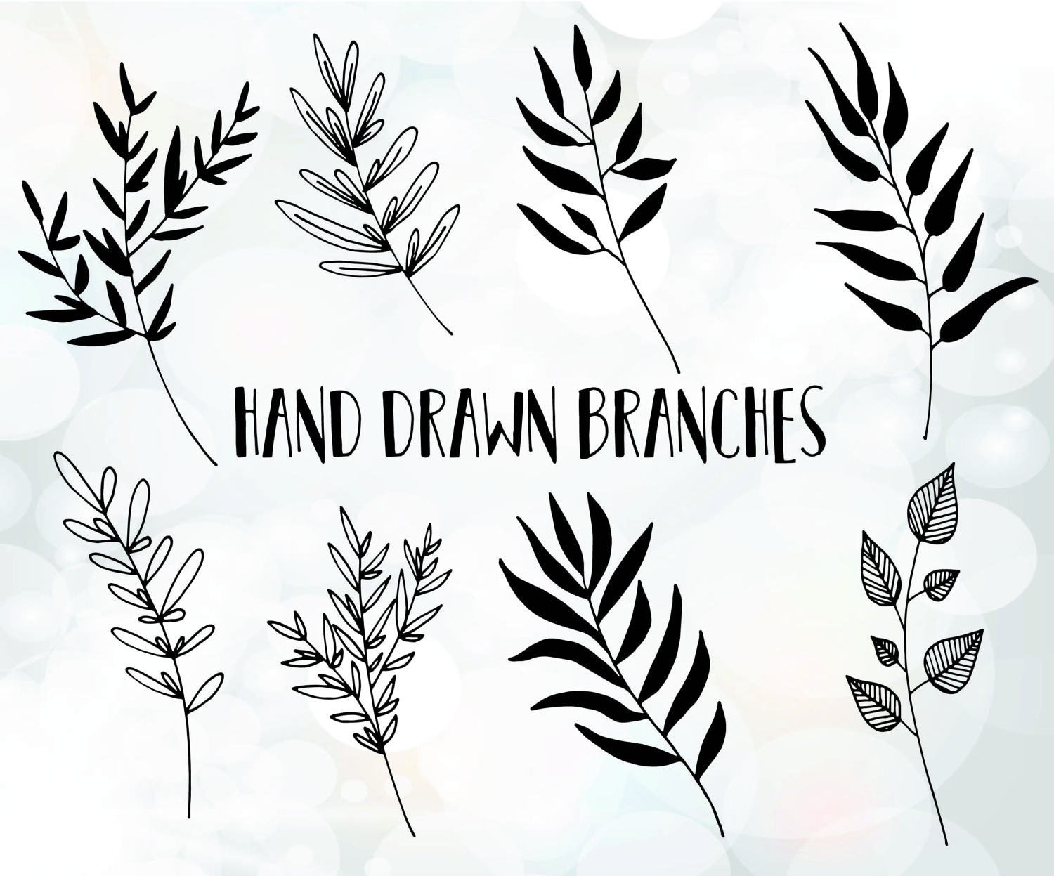 Hand drawn branches svg Vines svg Branches svg File