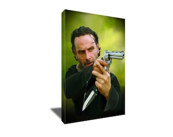 FREE SHIPPING The Walking Dead's Badass Rick Grimes Canvas Art