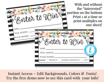 raffle entry form template