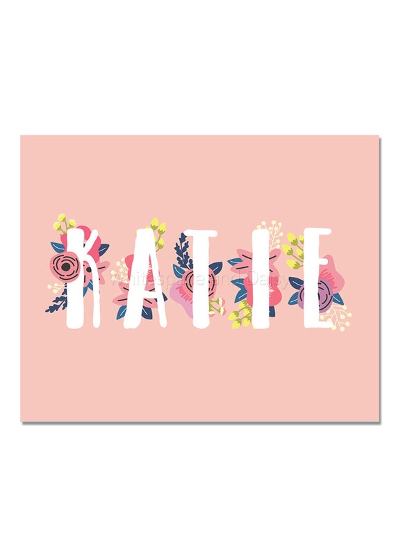 Katie Personalized Name Sign Baby Name Wall Art Baby Name Sign