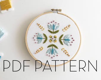Floral Mandala Embroidery II Pattern // PDF pattern // Digital download// DIY Embroidery