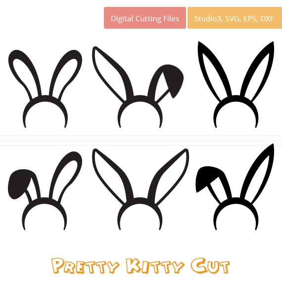 SVG Monogram Easter Bunny Ears instant download cut file - svg, studio3