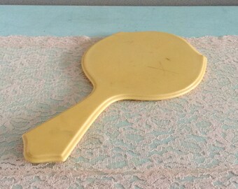 Vintage celluloid hand mirror Cream looking glass 1920s vanity mirror Vanity Decor