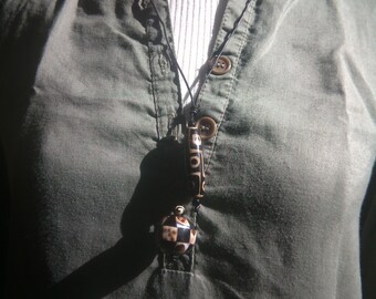 Leadher cord and DZI bead necklace