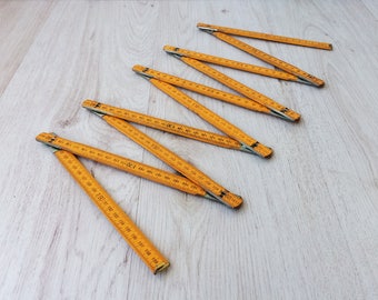 Vintage meter Folding meter Carpenter tool Vintage tool Measuring tool Wooden ruler Folding ruler Vintage metre Old metre Wooden tool Gift