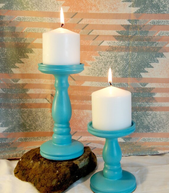 Southwestern Duo Pillar Candle Holders