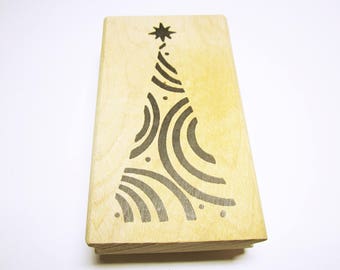 Christmas Tree Rubber Stamp Card Making Scrapbooking Rubber Stamp Supplies Gently Used Christmas Tree Stamps CHRISTMAS STAMPS