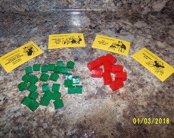 Monopoly Game Pieces, 1996 Monopoly Game Pieces, Monopoly Hotels, Monopoly Houses, Replacement Monopoly, Monopoly Community Chest