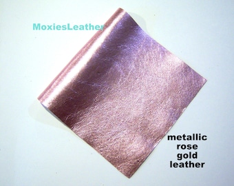 Rose gold leather genuine leather piece , soft leather