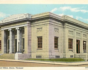 Lot of Five Vintage New Old Stock Postcards Post Office Barre, Vermont - MINT