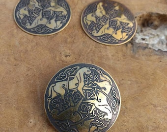 Vintage Celtic Horse Jewelry set - Brooch and Earrings -