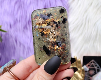 Orgonite® - Cell Phone Back - EMF Protection - Shungite - Handmade - Orgone Generator® - Orgone Energy - Crystals - Gift - HoodXHippie