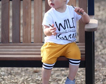 Baby shorts - mustard shorts - toddler shorts- harem shorts - yellow shorts - shorties