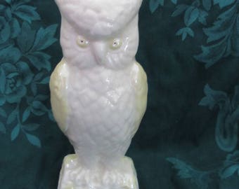 Vintage Belleek Owl Spill Vase, Large, Irish Porcelain