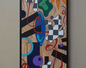 Blueberry;10" x 20" Acrylic and Ink on canvas.
