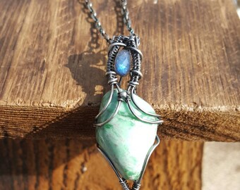 Sterling Silver and Variscite Pendant Necklace