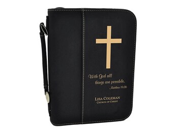 Custom Bible Cover, Holy Bible Cover with Cross, Confirmation Communion Gift,Personalized Bible, Bible case, Leather Bible Cover