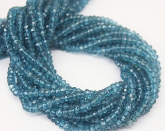 5 Strand Lot Mystic London Blue Topaz Faceted Rondelle Loose Craft Beads 13" 3mm - Jewelry Making