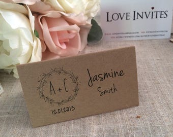 Wedding Table Setting Rustic Name Cards / Place Cards Hand Wedding Table Setting Rustic Name Cards / Place Cards Hand