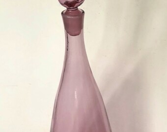 Vintage Mid-century Decanter Blenko Rainbow 22" Hand Blown Nice! Pointl