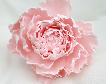 Large Sugar Peony Cake Topper - Sarah Bernhardt