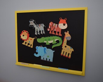 Magnetic Chalkboard WITH Preschool Safari Animal Magnets