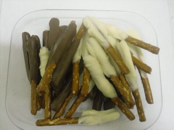 Half Pound Chocolate Covered Mini Pretzel Rods