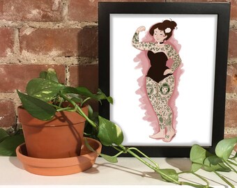 Tattooed lady Print/Affiche 8x10
