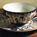 ANTIQUE IMARI WARE Post War Late 40s Early 50s Porcelain Tea Cup and Saucer Geisha Girl Floral Pattern