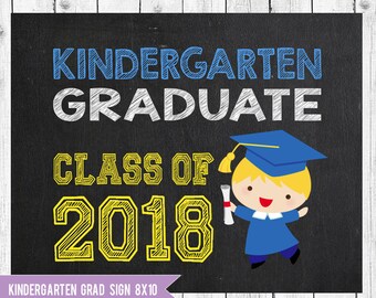 Kindergarten Graduation Sign Chalkboard Sign Graduation