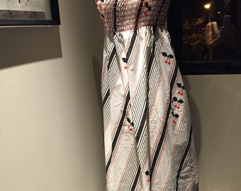 Vintage 70s Maxi Sundress with Smocking Top