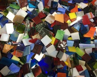 150 MOSAIC #1 GRAB BAG Small Piece Bonanza! Stained Glass Mix B45