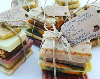 Organic Soap/Soap Samples/Soap Sampler/6 Assorted Soaps/Essential Oil Soap/Handmade Soap/Soap Stack/Soap Bundle/Vegan/Natural/Soap Ends/Gift