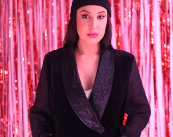 Vintage / Beaded Sheer Sleeve Blazer