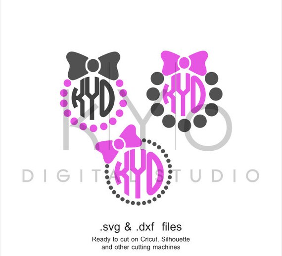 Bow SVG cutting file Bow Monogram SVG Bow and Pearls svg