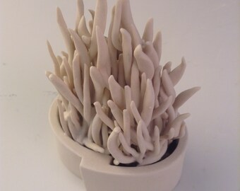 Botanical Abstract Sculpture in Porcelain