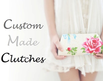 CUSTOM MADE cotton clutch - Create a Custom Bridesmaid Clutch in your choice of fabric