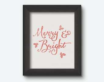 Instant Download | Merry & Bright Christmas Print 8x10
