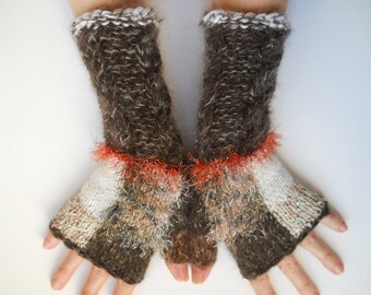 Women Size M 20% OFF Accessories Fingerless Mittens Elegant Warm Wrist Warmers Winter Gloves Hand Knitted Cabled Romantic Gift Arm Brown 600