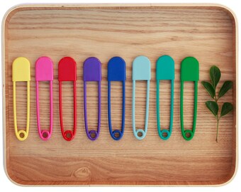 Pin, Key Chain, Brooch, Safety Pin, Knit, Scarf, Yellow, Pink, Red, Purple, Blue, Turquoise, Green, Safety Pin Solidarity, USA