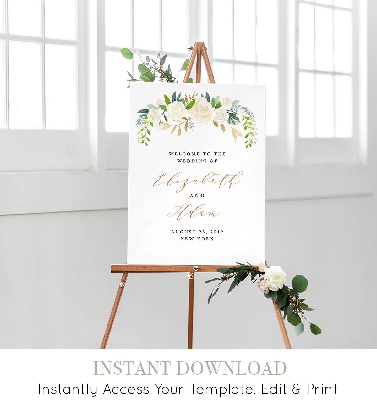 wedding or bridal shower welcome sign printable poster bridal templates