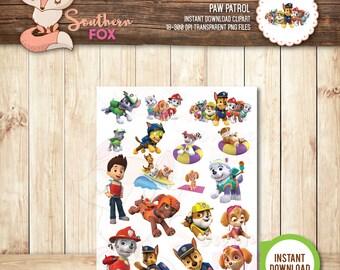 Paw Patrol Clipart-Instant Download 18 Files-Paw Patrol Clip Art Transparent PNG Files, Paw Patrol, Paw Patrol Clip Art, Paw Patrol Graphics