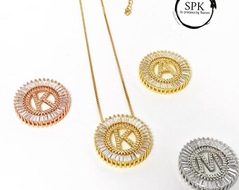 Initial pave necklace
