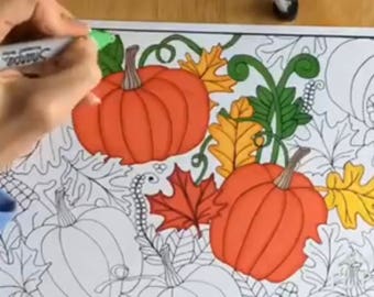 Coloring Page November Printable Digital Download (Adult Coloring Page)